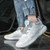 Men's white grey label print stripe casual shoe sneaker 05