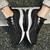 Men's black white flyknit logo pattern stripe casual shoe sneaker 02