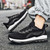 Men's black white flyknit pattern stripe casual shoe sneaker 06