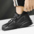 Men's black casual curved stripe shoe sneaker 05