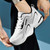 Men's white casual curved stripe shoe sneaker 07