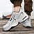 Men's white casual curved stripe shoe sneaker 08