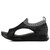 Women's black hollow out flyknit slip on shoe sandal 09