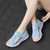 Women's blue hollow out flyknit slip on shoe sandal 04