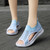 Women's blue hollow out flyknit slip on shoe sandal 05