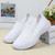 Women's white flyknit casual texture pattern slip on shoe sneaker 10