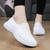 Women's white flyknit casual texture pattern slip on shoe sneaker 05