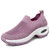 Women's pink hollow out slip on double rocker bottom sneaker 01