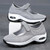 Women's grey velcro low cut slip on double rocker bottom sneaker 07