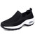 Women's black casual flyknit slip on double rocker bottom sneaker 01