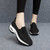 Women's black casual flyknit slip on double rocker bottom sneaker 03