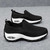 Women's black casual flyknit slip on double rocker bottom sneaker 08