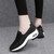 Women's black casual flyknit slip on double rocker bottom sneaker 05