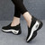 Women's black casual flyknit slip on double rocker bottom sneaker 06