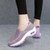 Women's pink casual flyknit slip on double rocker bottom sneaker 03