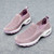 Women's pink casual flyknit slip on double rocker bottom sneaker 09