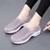 Women's pink casual flyknit slip on double rocker bottom sneaker 05