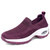 Women's purple casual flyknit slip on double rocker bottom sneaker 01