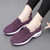 Women's purple casual flyknit slip on double rocker bottom sneaker 04