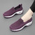 Women's purple casual flyknit slip on double rocker bottom sneaker 09
