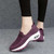 Women's purple casual flyknit slip on double rocker bottom sneaker 10