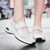 Women's white stripe velcro slip on lite double rocker bottom sneaker 05