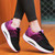 Women's black purple flyknit stripe texture rocker bottom shoe sneaker 05