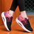 Women's black rose red flyknit stripe texture rocker bottom shoe sneaker 03