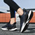 Men's black flyknit stripe texture casual shoe sneaker 03