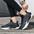 Men's black flyknit stripe texture casual shoe sneaker 04