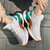 Men's white flyknit stripe texture casual shoe sneaker 06