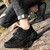 Men's black sewn accents hollow out shoe sneaker 06