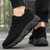 Men's black flyknit texture sock like fit shoe sneaker 03