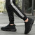 Men's black flyknit texture sock like fit shoe sneaker 04