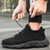 Men's black flyknit texture sock like fit shoe sneaker 06