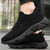 Men's black flyknit texture sock like fit shoe sneaker 08