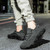 Men's grey flyknit texture sock like fit shoe sneaker 07