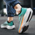 Men's blue stripe label print sport shoe sneaker 04