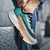 Men's blue stripe label print sport shoe sneaker 03