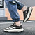 Men's black white stripe logo pattern sport shoe sneaker 03