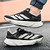 Men's black white stripe logo pattern sport shoe sneaker 04