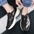 Men's black white stripe logo pattern sport shoe sneaker 05