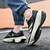 Men's black white stripe logo pattern sport shoe sneaker 06