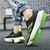 Men's green stripe logo pattern sport shoe sneaker 03