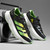 Men's green stripe logo pattern sport shoe sneaker 07