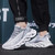 Men's white flyknit pattern & stripe texture sport shoe sneaker 06