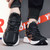 Men's black flyknit texture decorated lace sport shoe sneaker 03