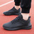Men's black back stripe pattern sport shoe sneaker 02