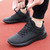 Men's black back stripe pattern sport shoe sneaker 03
