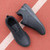 Men's black back stripe pattern sport shoe sneaker 08